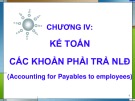 Bài giảng Kế toán tài chính - Chương 4: Kế toán các khoản phải trả người lao động