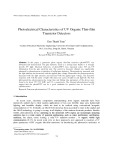Photoelectrical Characteristics of UV Organic Thin-film Transistor Detectors