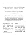 Internationalization in Higher Education in Russia: Challenges, Lessons and Prospects of Collaboration with Vietnam