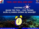 Bài giảng Quản trị tài chính đơn vị hành chính sự nghiệp: Chương 3 - Th.S Ninh Thị Thúy Ngân