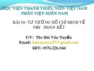 Bài giảng Những vấn đề cơ bản của chủ nghĩa Mác-Lênin, tư tưởng Hồ Chí Minh - Bài 10: