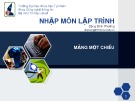 Bài giảng Nhập môn lập trình - Bài 1: Mảng một chiều