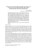 Ứng dụng công nghệ thông tin trong việc nâng cao ý thức tự học của sinh viên khoa tiếng Pháp, trường Đại học Ngoại ngữ, Đại học Huế