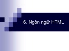 Bài giảng Internet - Phần 6: Ngôn ngữ HTML