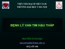 Bài giảng Bệnh lý van tim hậu thấp