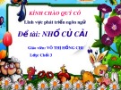 Bài giảng Lĩnh vực phát triển ngôn ngữ - Bài: Nhổ củ cải