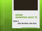 Bài giảng Marketing quốc tế: Tuần 4 - ThS. Nguyễn Thị Minh Hải