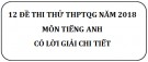 12 đề thi thử THPT Quốc gia môn tiếng Anh năm 2018 có lời giải chi tiết