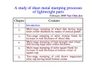 A study of sheet metal stamping processes of lightweight parts