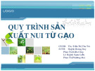 Bài giảng Công nghệ chế biến lương thực - Bài: Quy trình sản xuất nui từ gạo