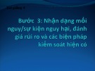 Bài giảng Hệ thống cấp nước công cộng - Phần 3: Nhận dạng mối nguy/sự kiện nguy hại, đánh giá rủi ro và các biện pháp kiểm soát hiện có