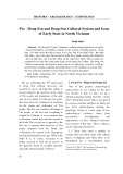 Pre - Dong Son and Dong Son Cultural System and Issue of Early State in North Vietnam
