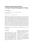 Institutional and cultural barriers to women’s political participation in Vietnam