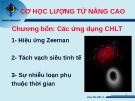 Bài giảng Cơ lượng tử - Chương 4: Các ứng dụng cơ học lượng tử