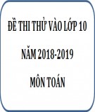 11 Đề thi thử vào lớp 10 môn Toán năm 2018-2019 có lời giải chi tiết