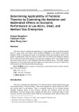 Determining applicability of feminist theories by examining the mediation and moderation effects on economic performance in Lao micro, small, and medium size enterprises