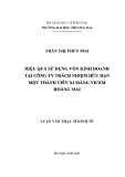 Luận văn Thạc sĩ Kinh tế: Hiệu quả sử dụng vốn kinh doanh tại Công ty Trách nhiệm hữu hạn Một thành viên Xi măng Vicem Hoàng Mai