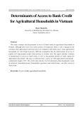 Determinants of access to bank credit for agricultural households in Vietnam