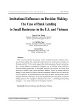 Institutional influences on decision making: The case of bank lending to small businesses in the U.S. and Vietnam