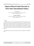 Impact of board gender diversity on firm value: International evidence