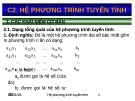 Bài giảng Toán kinh tế - Chương 2: Hệ phương trình tuyến tính