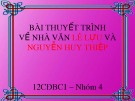 Bài giảng Ngữ văn lớp 12 - Bài: Nhà văn Lê Lựu và Nguyễn Huy Thiệp