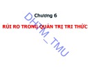 Bài giảng Quản trị tri thức - Chương 6: Rủi ro trong quản trị tri thức