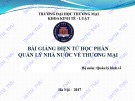 Bài giảng điện tử học phần Quản lý nhà nước về thương mại: Chương 1 – ĐH Thương Mại