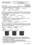 Đề thi thử THPT Quốc gia môn Sinh học năm 2017 - THPT Phú Bình - Mã đề 452