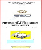 Bài giảng Phương pháp thí nghiệm nông nghiệp - ĐH Phạm Văn Đồng