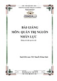 Bài giảng Quản trị nguồn nhân lực - ĐH Phạm Văn Đồng