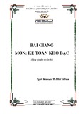 Bài giảng Kế toán kho bạc - ĐH Phạm Văn Đồng