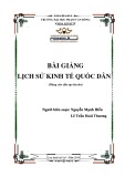 Bài giảng Lịch sử kinh tế quốc dân - ĐH Phạm Văn Đồng