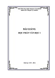 Bài giảng Văn học 1 - ĐH Phạm Văn Đồng