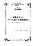 Bài giảng Tài chính tiền tệ - ĐH Phạm Văn Đồng