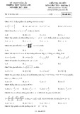 Đề kiểm tra bài số 2 Giải tích lớp 12 năm 2017-2018 - THPT Ngô Gia Tự - Mã đề 022