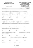 Đề kiểm tra tập trung tuần 26 môn Giải tích lớp 12 năm 2017-2018 - THPT Ngô Gia Tự - Mã đề 022