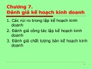 Bài giảng môn Kế hoạch kinh doanh: Chương 7 - Trần Minh Huy