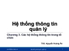 Bài giảng Hệ thống thông tin quản lý: Chương 3 - ThS. Nguyễn Hoàng Ân