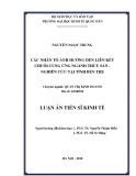 Luận án Tiến sĩ Kinh tế: Các nhân tố ảnh hưởng đến liên kết chuỗi cung ứng ngành thủy sản nghiên cứu tại tỉnh Bến Tre