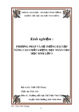 Sáng kiến kinh nghiệm: Phương pháp và hệ thống bài tập nâng cao chất lượng dạy Toán cho học sinh lớp 3