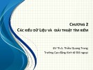 Bài giảng Cấu trúc dữ liệu: Chương 2 - ThS. Thiều Quang Trung (2018)