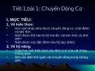 Bài giảng Động học chất điểm - Bài: Chuyển động cơ