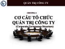 Bài giảng Quản trị công ty: Chương 3 - TS. Võ Tấn Phong