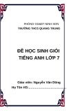 Đề thi HSG môn Tiếng Anh lớp 7