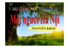 Bài giảng Ngữ văn 12: Một người Hà Nội