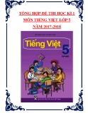 Tổng hợp đề thi học kì 1 môn Tiếng Việt lớp 5 năm 2017-2018