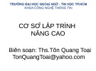 Bài giảng Cơ sở lập trình nâng cao - Chương 3: Lập trình đệ quy