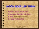 Bài giảng Ngôn ngữ lập trình - Chương 7: Lập trình logic