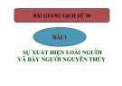 Bài giảng Lịch sử 10 - Bài 1: Tìm hiểu Sự xuất hiện loài người và bầy người nguyên thủy